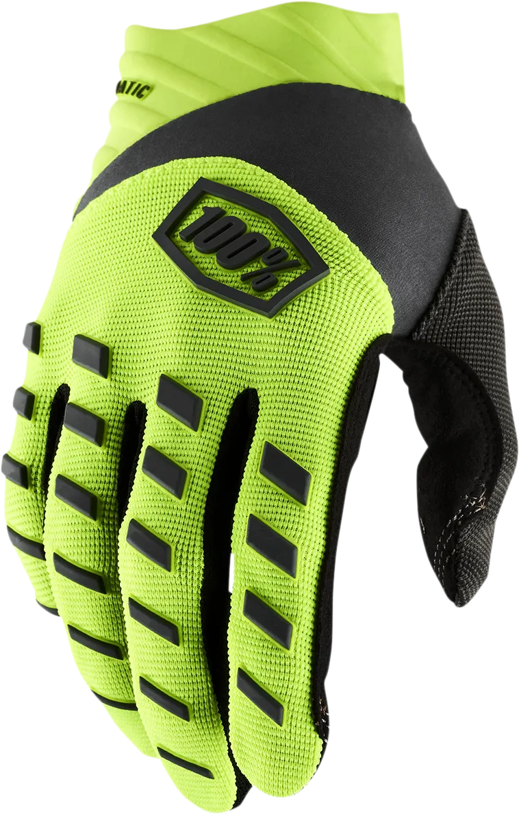 100% Airmatic Gloves - Fluorescent Yellow/Black - Small 10000-00010