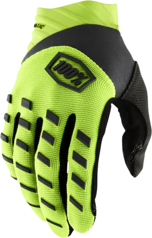 100% Airmatic Gloves - Fluorescent Yellow/Black - Small 10000-00010