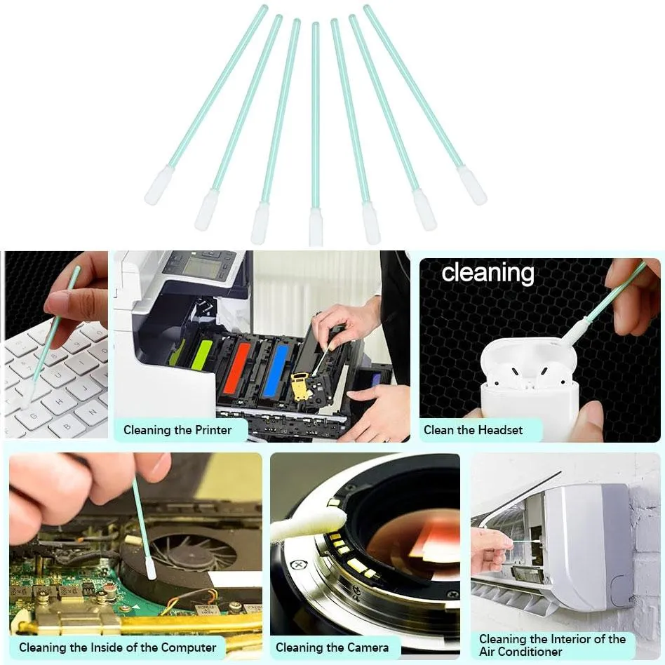 100-piece Electronic Cleaning Swabs 70x3mm Size