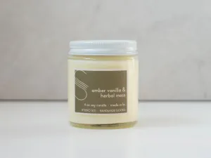 501 Amber Vanilla   Herbal Moss 4 oz Candle