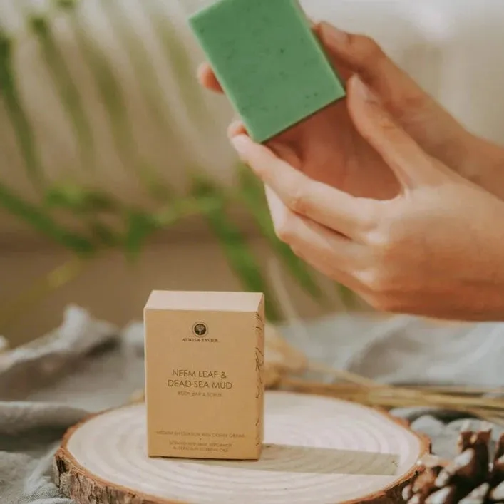 ALWIS & XAVIER Body Bar & Scrub: Neem Leaf & Dead Sea Mud