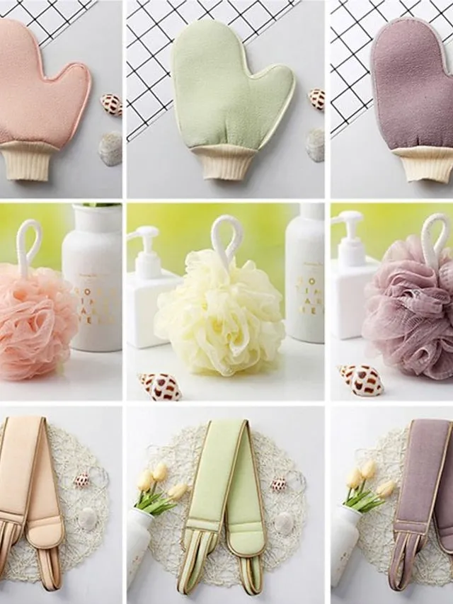Body Wash Scrub Sponges For Body Brush For Back Exfoliating Washcloth Accessories For Baths Belt Shower Brushes Scrubber Sponge