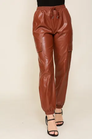 Cargo Faux Lather Pants