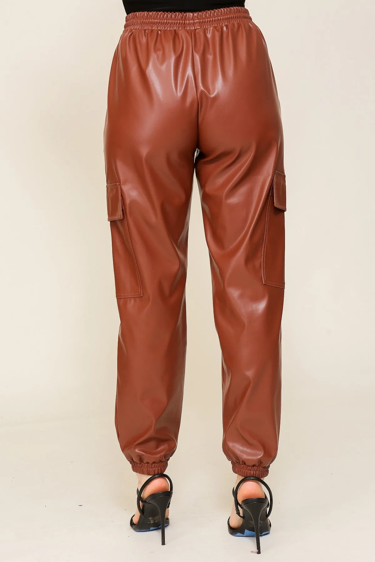 Cargo Faux Lather Pants