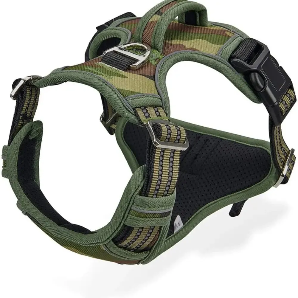 Durable Heavy Duty Camouflage Reflective no Pull Pet Harness Vest for Large, Medium Dogs