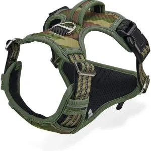 Durable Heavy Duty Camouflage Reflective no Pull Pet Harness Vest for Large, Medium Dogs