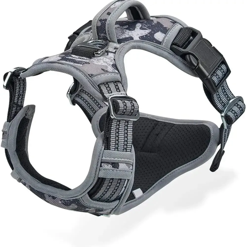 Durable Heavy Duty Camouflage Reflective no Pull Pet Harness Vest for Large, Medium Dogs
