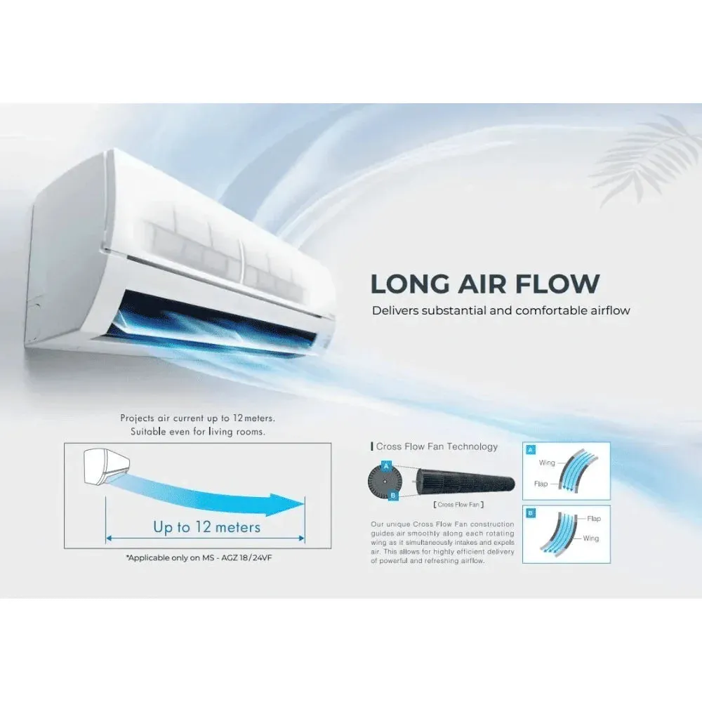 Mitsubishi MS-AJZ13VF-DA1, 1.0 ton 2 Star Non-Inverter Split Air Conditioner