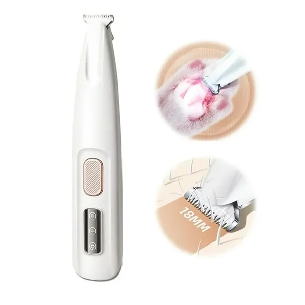 Rechargeable Electric Hair Clipper Fur Trimmer for Cats and Dogs  Wide 18mm Blade for Grooming Paws, Eyes, Ears, Face & Tail